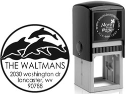 Dolphins Custom Self-Inking Stamps by More Than Paper (4924)