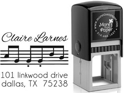 Music Staff Custom Self-Inking Stamps by More Than Paper (4924)