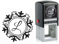 Snowflake Initial Custom Self-Inking Stamps by More Than Paper (4924)