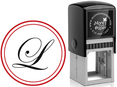 More Than Paper - Custom Self-Inking Stamps (Framed Script Initial) More Than Paper - Custom Self-Inking Stamps (Framed Script Initial)