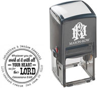 Square Self-Inking Stamp by Mason Row (Colossians 3:23)