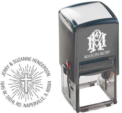 Square Self-Inking Stamp by Mason Row (Beaming Cross)