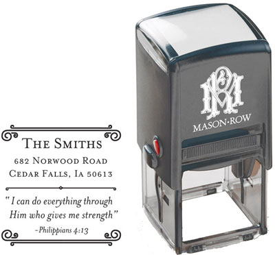 Square Self-Inking Stamp by Mason Row (Philippians 4:13)