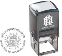 Square Self-Inking Stamp by Mason Row (Beaming Cross)