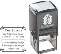 Square Self-Inking Stamp by Mason Row (Philippians 4:13)