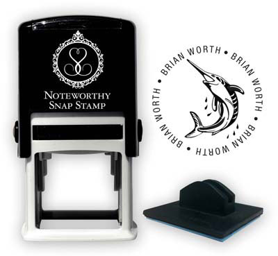 Noteworthy Collections - Custom Self-Inking Address Stampers (Billfish) Noteworthy Collections - Custom Self-Inking Address Stampers (Billfish)