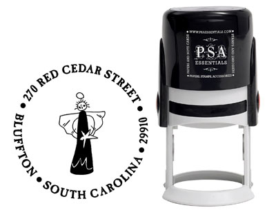 PSA Essentials - Custom Address Stamper (Primitive Angel - Holiday) PSA Essentials - Custom Address Stamper (Primitive Angel - Holiday)