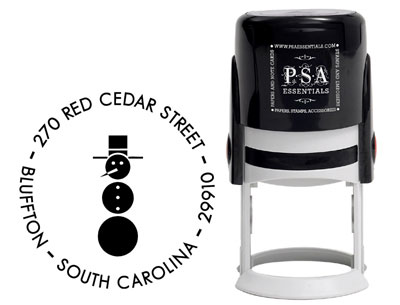PSA Essentials - Custom Address Stamper (Retro Snowman - Holiday)