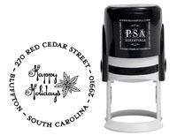 PSA Essentials - Custom Address Stamper (Poinsettia - Holiday)