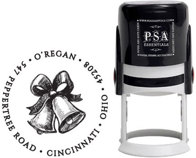 PSA Essentials - Custom Address Stamper (Bow And Bells - Holiday) PSA Essentials - Custom Address Stamper (Bow And Bells - Holiday)