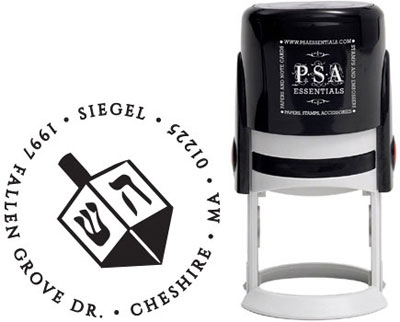 PSA Essentials - Custom Address Stamper (Dreidel - Holiday)