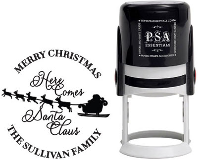 PSA Essentials - Custom Address Stamper (Here He Comes - Holiday)