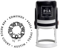 PSA Essentials - Custom Address Stamper (Wreath And Ribbon - Holiday)