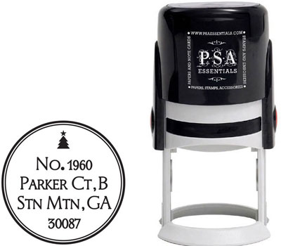 PSA Essentials - Custom Holiday Address Stamper (Simple Tree - Design by PSA Essentials)