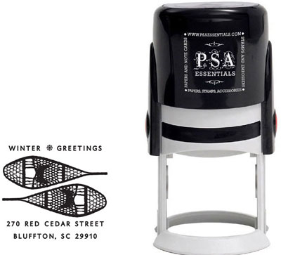 PSA Essentials - Custom Holiday Address Stamper (Snowshoes - Design by PSA Essentials) PSA Essentials - Custom Holiday Address Stamper (Snowshoes - Design by PSA Essentials)