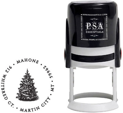 PSA Essentials - Custom Holiday Address Stamper (Vintage Christmas - Design by PSA Essentials)