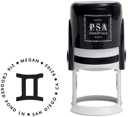 PSA Essentials - Custom Zodiac Address Stamper (Gemini)