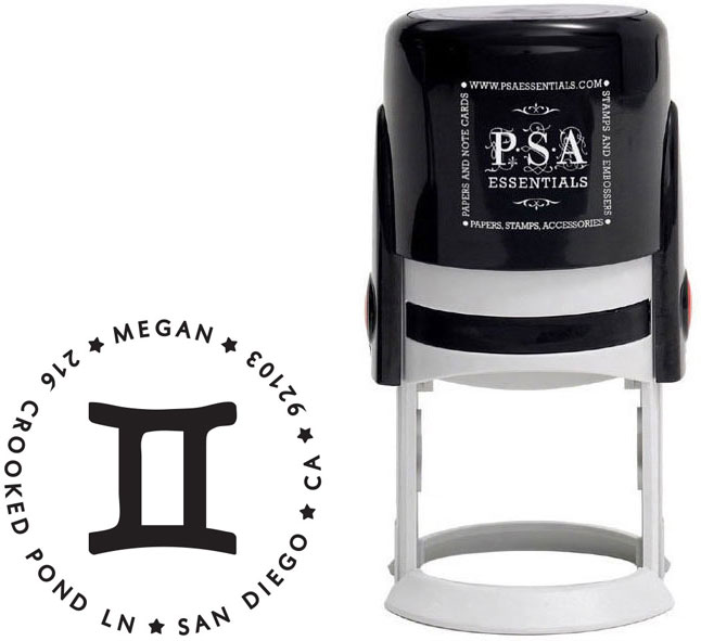 PSA Essentials Custom Zodiac Address Stamper (Gemini) More Than Paper
