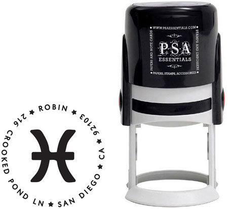 PSA Essentials - Custom Zodiac Address Stamper (Pisces)