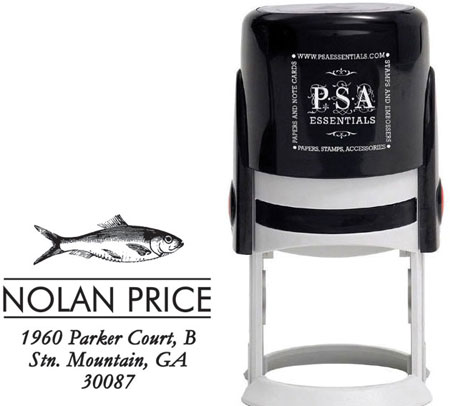 PSA Essentials - Custom Everyday Address Stamper (Market Fish - Design by PSA Essentials)