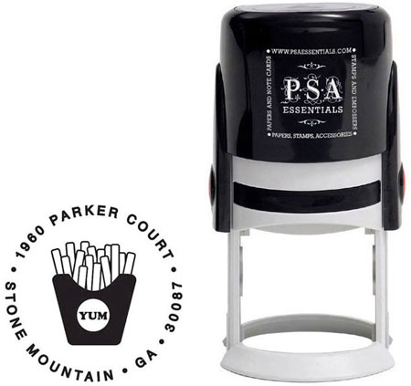 Custom Everyday Address Stamper by PSA Essentials (French Fries)