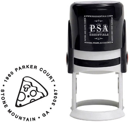 Custom Everyday Address Stamper by PSA Essentials (Pizza)