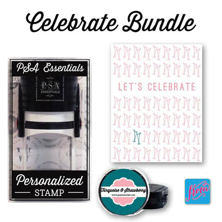 PSA Essentials - Custom Address Stamper Gift Bundle (Celebrate)