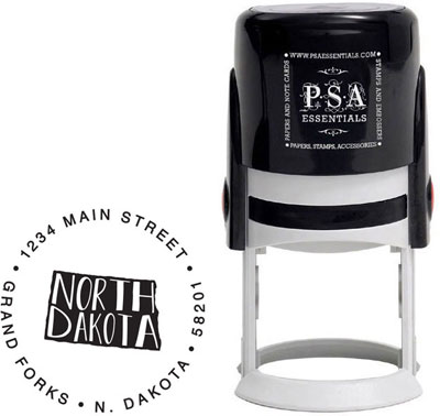 North Dakota Custom State Address Stamper by PSA Essentials