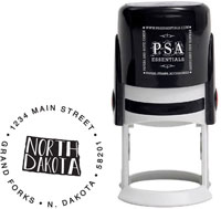 North Dakota Custom State Address Stamper by PSA Essentials