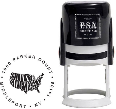 United States of America Custom State Address Stamper by PSA Essentials