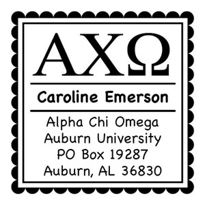 Three Designing Women - Custom Self-Inking Stamp #CS-8001 (Alpha Chi Omega Sorority)