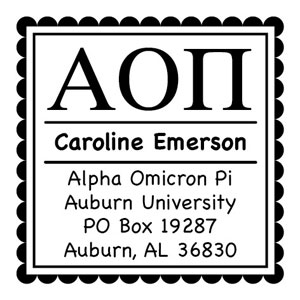 Three Designing Women - Custom Self-Inking Stamp #CS-8001 (Alpha Omicron Pi Sorority)