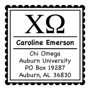 Three Designing Women - Custom Self-Inking Stamp #CS-8001 (Chi Omega Sorority)