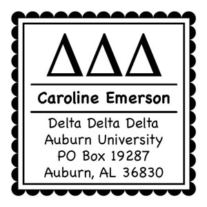 Three Designing Women - Custom Self-Inking Stamp #CS-8001 (Delta Delta Delta Sorority)