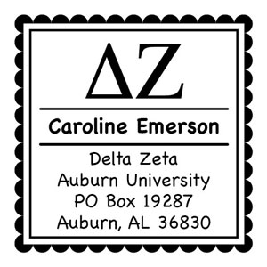 Three Designing Women - Custom Self-Inking Stamp #CS-8001 (Delta Zeta Sorority)