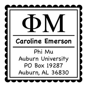 Three Designing Women - Custom Self-Inking Stamp #CS-8001 (Phi Mu Sorority)