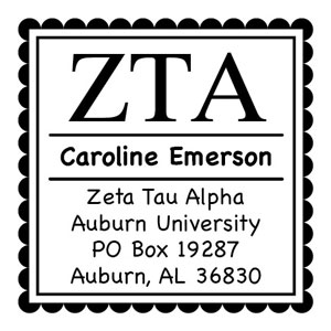 Three Designing Women - Custom Self-Inking Stamp #CS-8001 (Zeta Tau Alpha Sorority)
