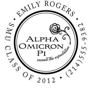 Three Designing Women - Custom Self-Inking Stamp #CS-8002 (Alpha Omicron Pi Sorority) Three Designing Women - Custom Self-Inking Stamp #CS-8002 (Alpha Omicron Pi Sorority)