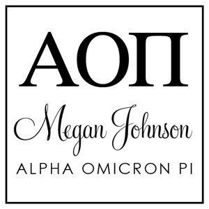 Three Designing Women - Custom Self-Inking Stamp #CS-8003 (Alpha Omicron Pi Sorority)