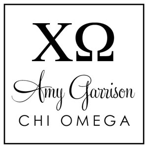 Three Designing Women - Custom Self-Inking Stamp #CS-8003 (Chi Omega Sorority)