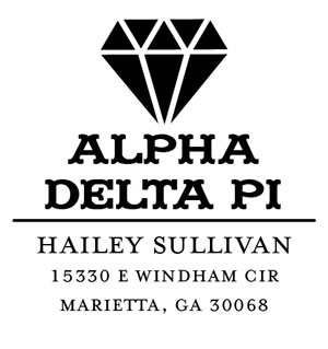 Three Designing Women - Custom Self-Inking Stamp #CS-8004 (Alpha Delta Pi Sorority)