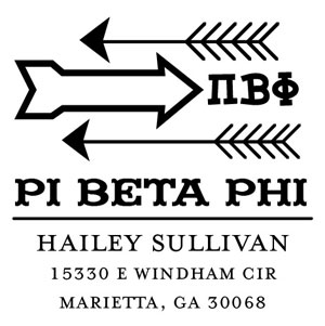 Three Designing Women - Custom Self-Inking Stamp #CS-8004 (Pi Beta Phi Sorority)