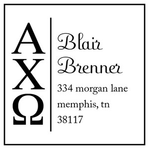 Three Designing Women - Custom Self-Inking Stamp #CS-8005 (Alpha Chi Omega Sorority)