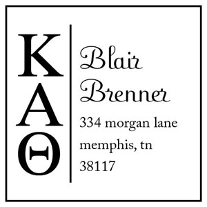 Three Designing Women - Custom Self-Inking Stamp #CS-8005 (Kappa Alpha Theta Sorority)