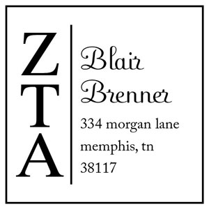 Three Designing Women - Custom Self-Inking Stamp #CS-8005 (Zeta Tau Alpha Sorority)