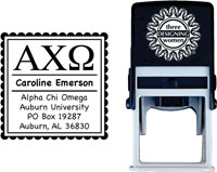 Three Designing Women - Custom Self-Inking Stamp #CS-8001 (Alpha Chi Omega Sorority)