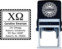 Three Designing Women - Custom Self-Inking Stamp #CS-8001 (Chi Omega Sorority)