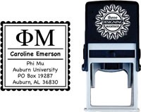 Three Designing Women - Custom Self-Inking Stamp #CS-8001 (Phi Mu Sorority)