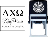 Three Designing Women - Custom Self-Inking Stamp #CS-8003 (Alpha Chi Omega Sorority)