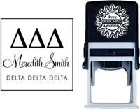 Three Designing Women - Custom Self-Inking Stamp #CS-8003 (Delta Delta Delta Sorority)